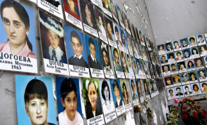 A memorial to the victims killed in the Beslan school tragedy 2004.