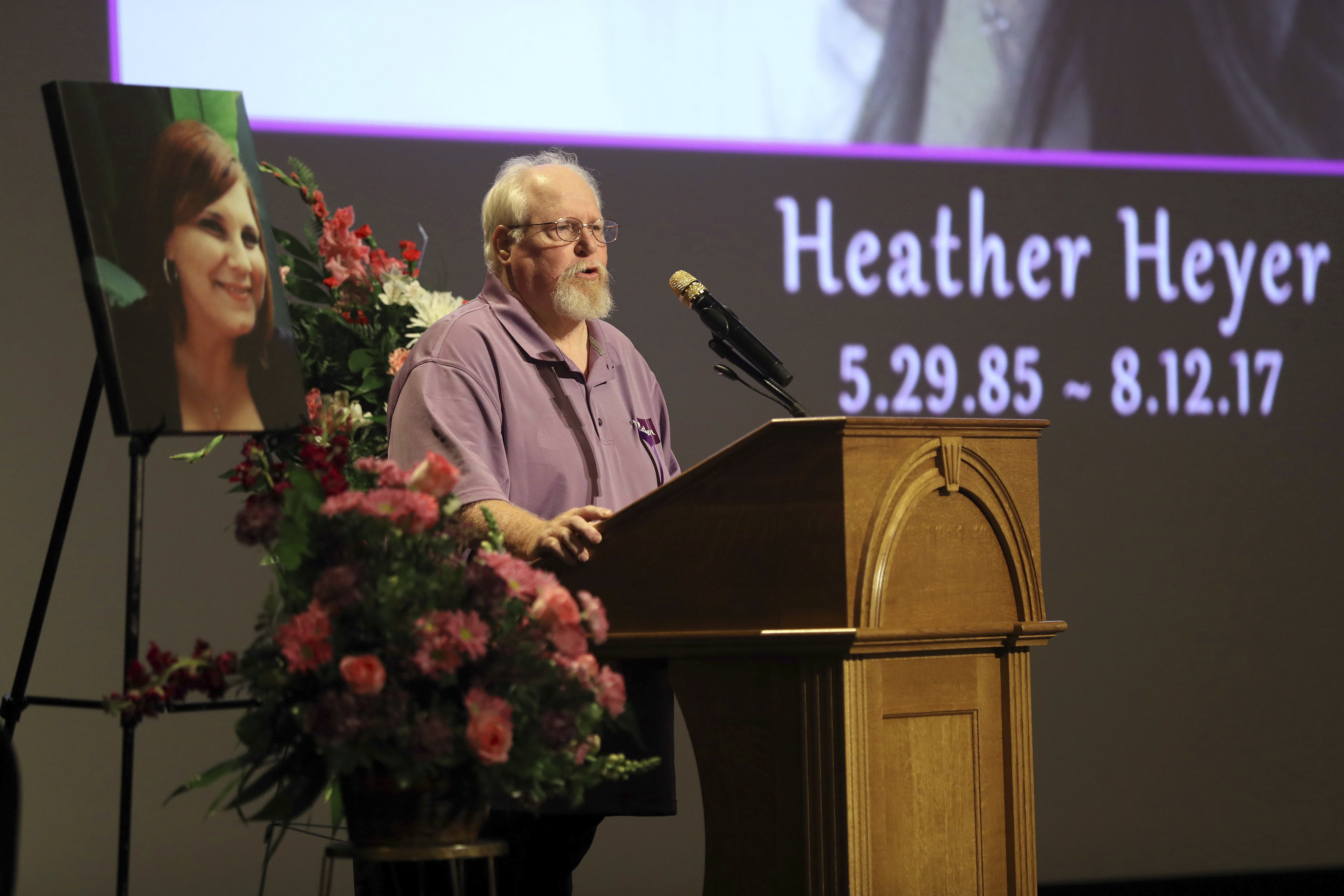 The father of Heather Heyer speaks at her memorial