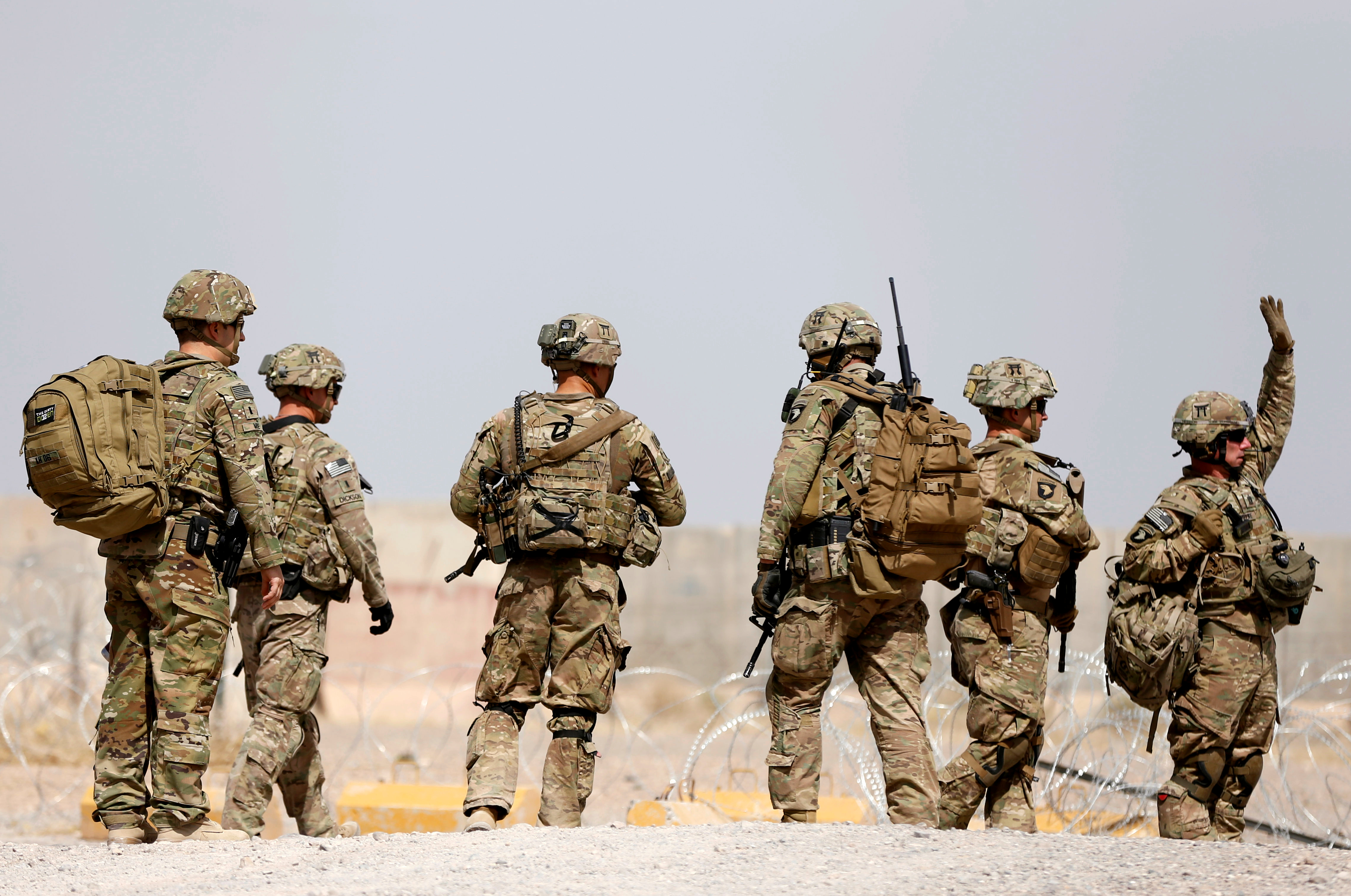 U.S. troops outside their base in Uruzgan province, Afghanistan.