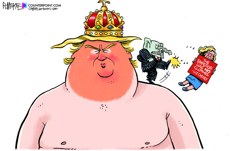 Political Cartoon U.S. trump liz cheney gop