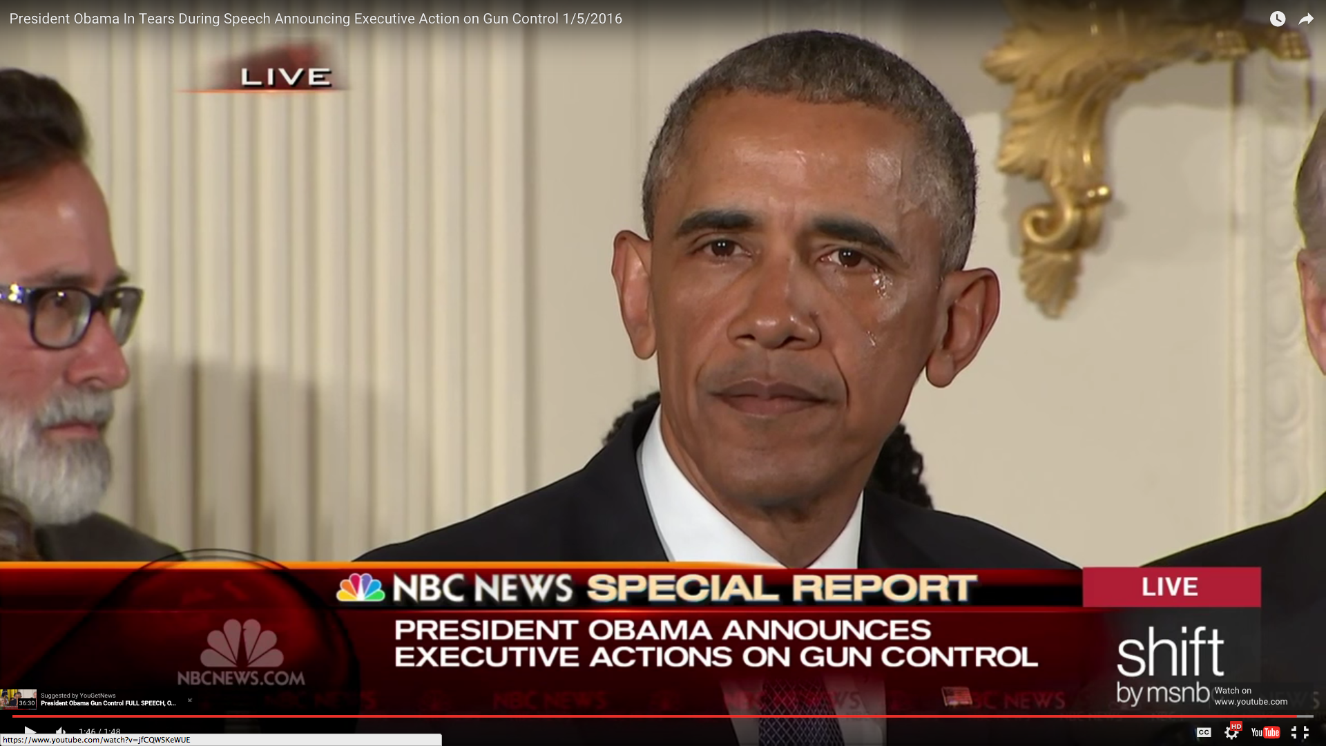President Obama becomes emotional when talking about violent deaths by guns.