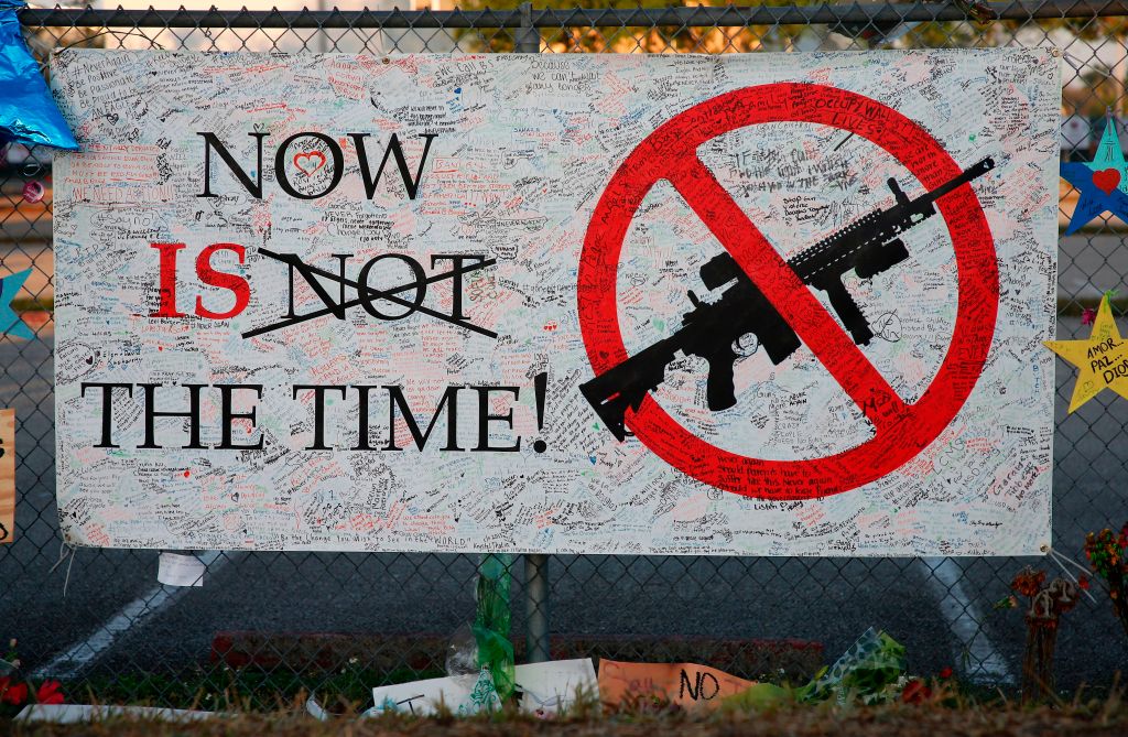 A poster calling for gun control.