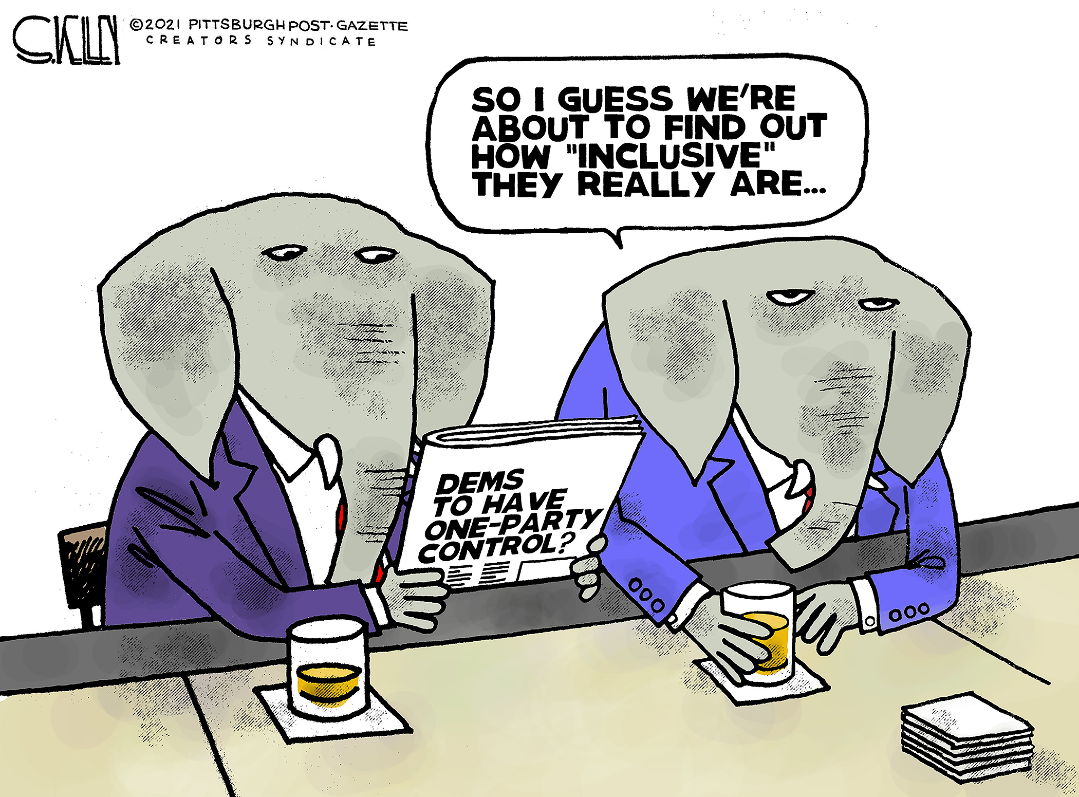Political Cartoon U.S. GOP Democrats senate