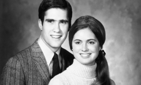 Mitt and Ann Romney in 1968, the year before they married: The mother of five converted to Mormonism in 1966, and was baptized into the church by Mitt&#039;s father.