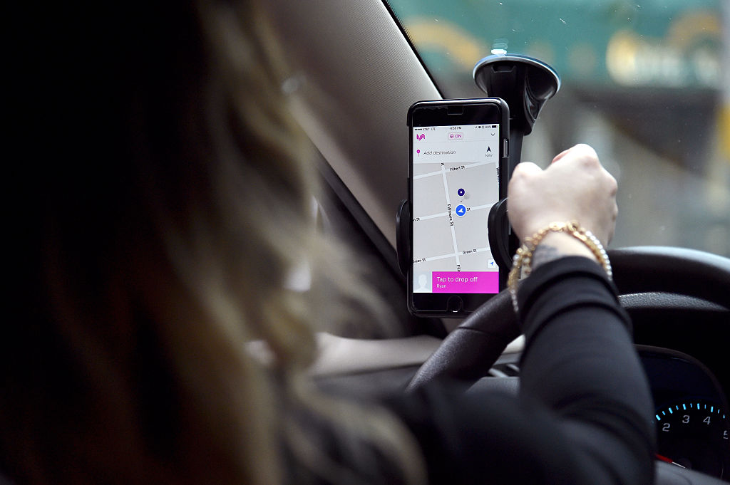 Lyft ride-sharing app.