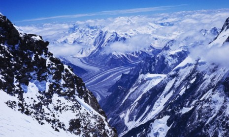 The Karakoram mountain range: Some glaciers in this patch of the Himalayas are reportedly getting bigger, even as nearby glaciers melt.