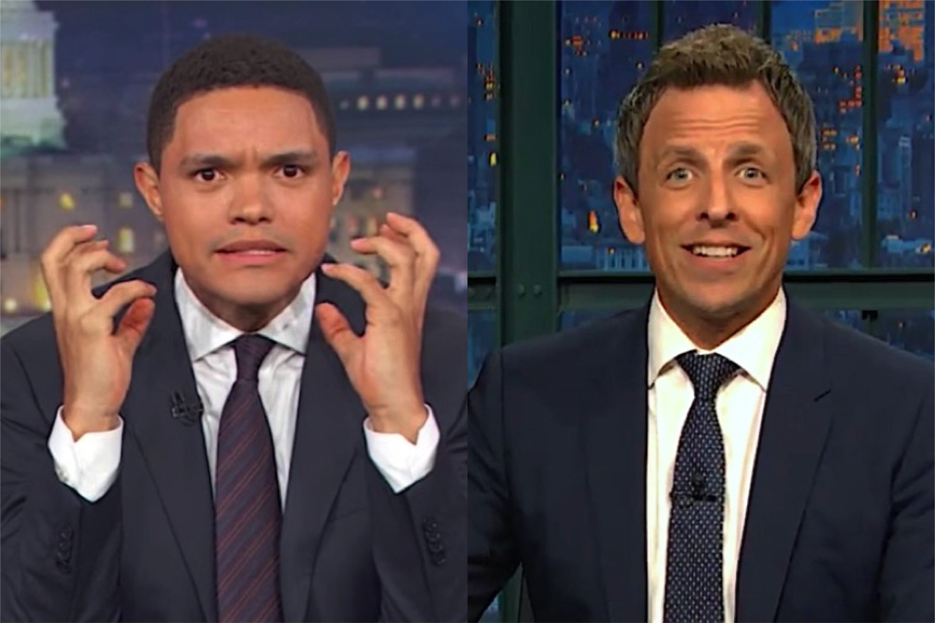 Seth Meyers and Trevor Noah on Stephen Bannon interview