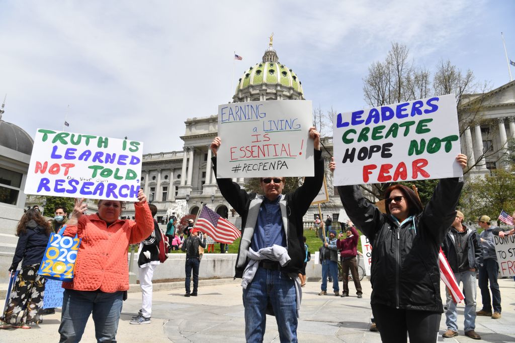 Protesters in Harrisburg, Pennsyvlania