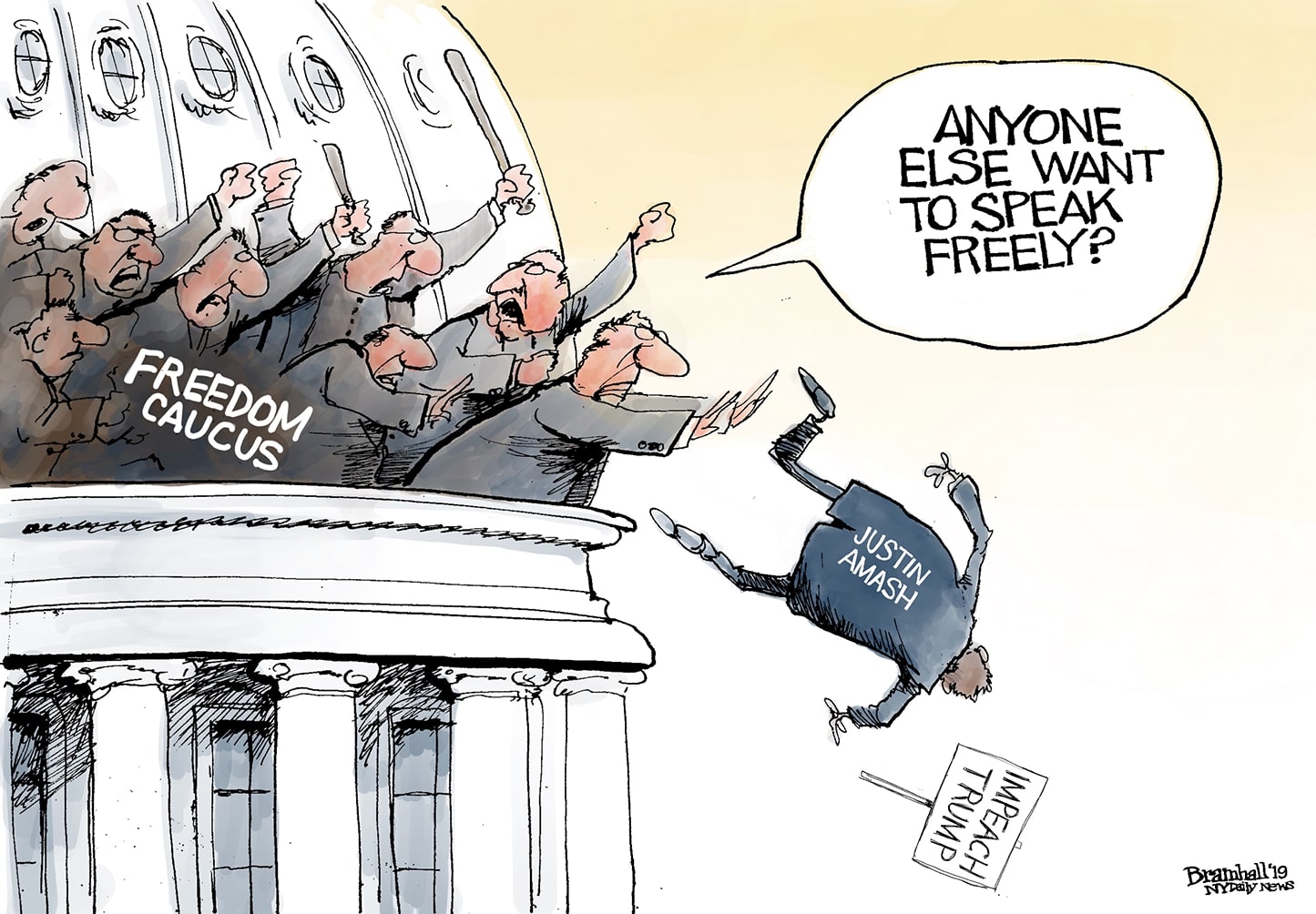 Political Cartoon U.S. Justin Amash freedom caucus impeachment Trump