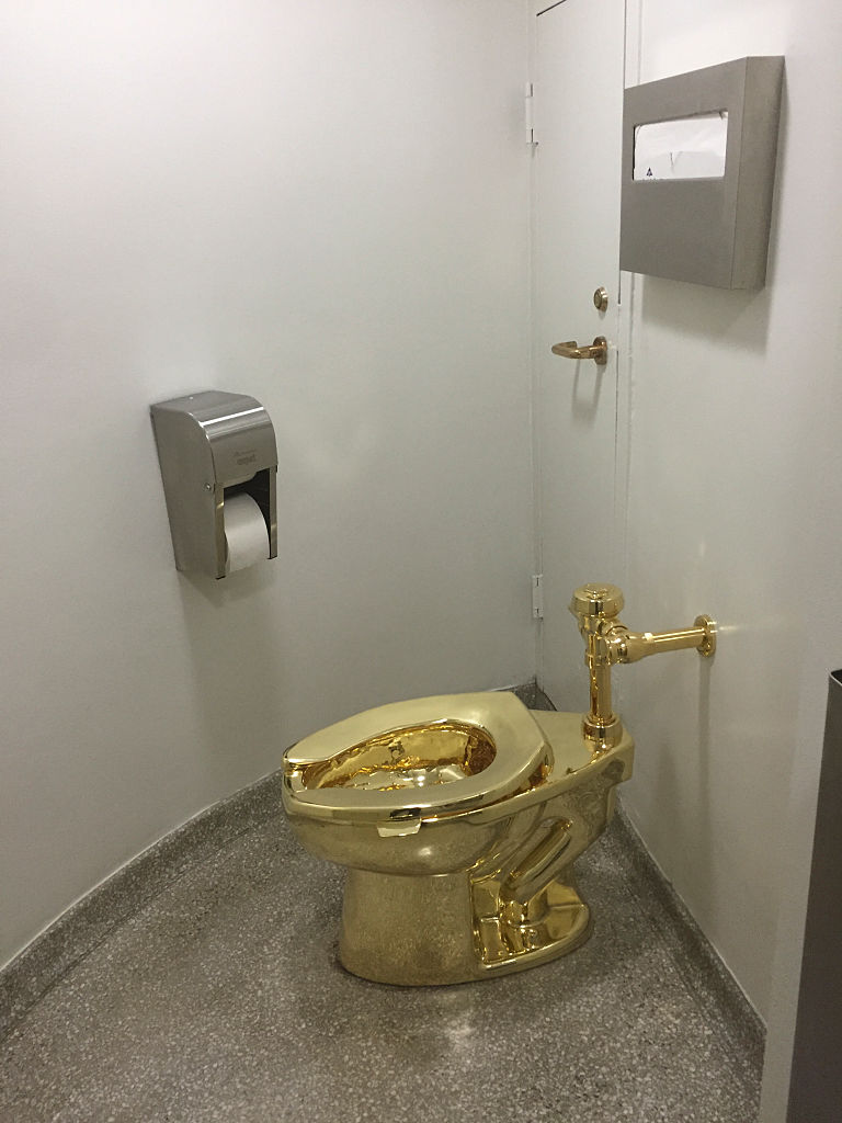 The solid gold &quot;America&quot; toilet.