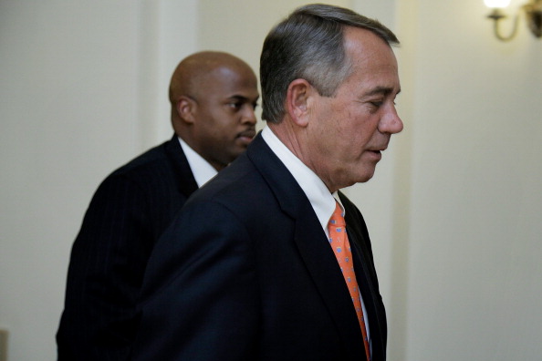 John Boehner with security detail