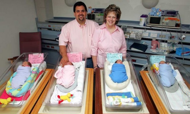 Stephen and LeAnn Beloyan and their twins