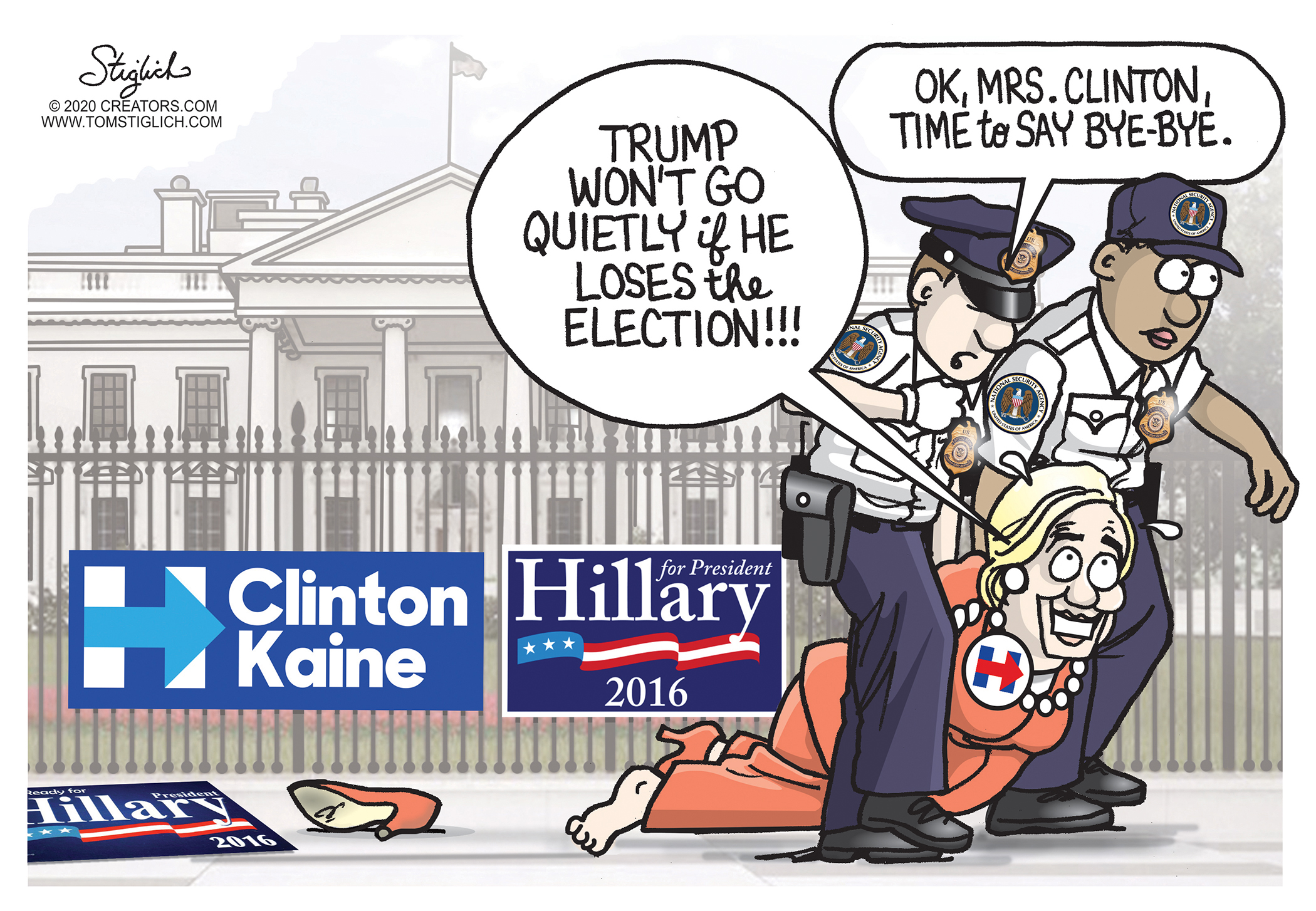Political Cartoon U.S. Hillary Clinton Trump 2020