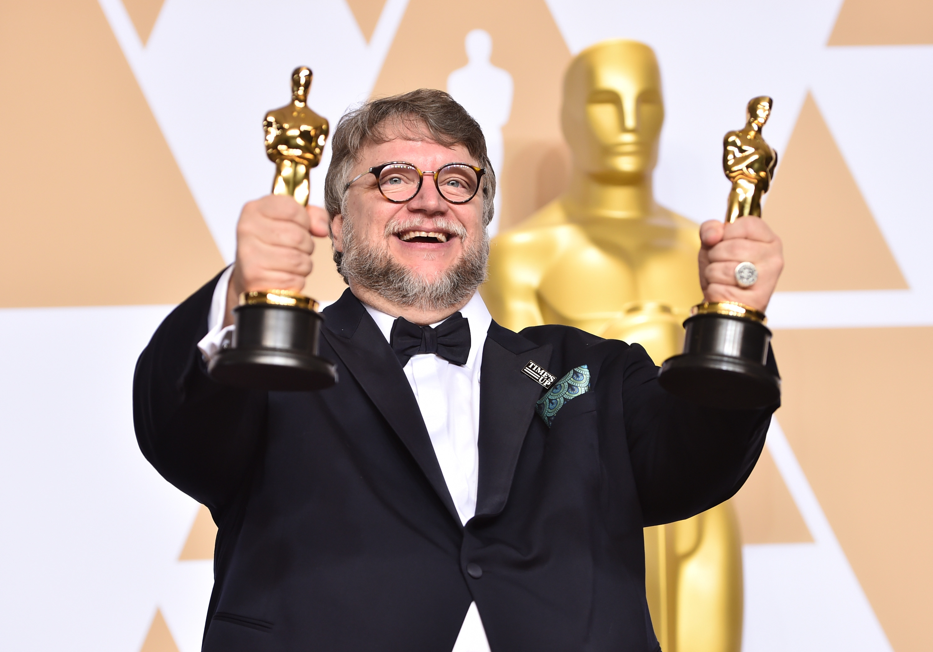 Guillermo del Toro with his Oscars