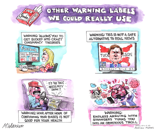 Political Cartoon U.S. gop warning labels