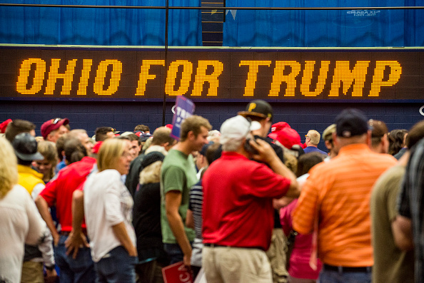 Trump campaigns in Ohio on August 22.
