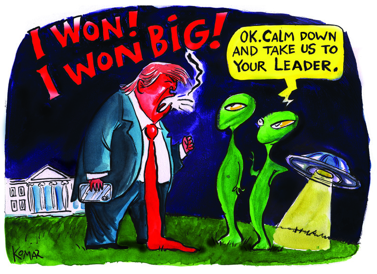 Political Cartoon U.S. Trump election loss