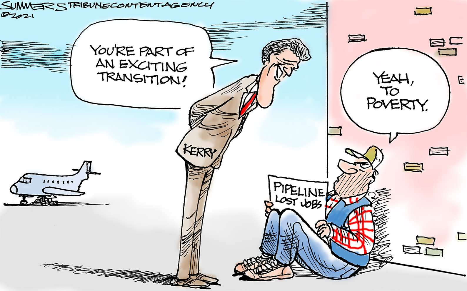 Political Cartoon U.S. kerry xl pipeline jobs