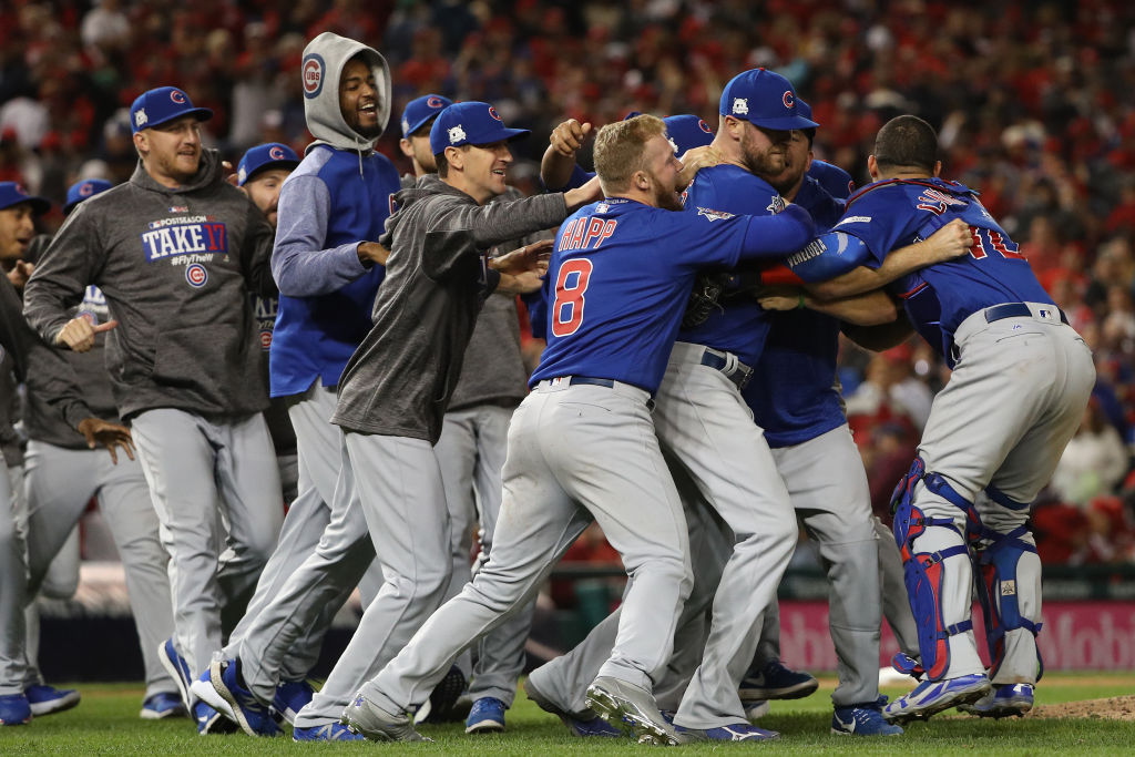 Cubs celebrate NLDS win over Nationals