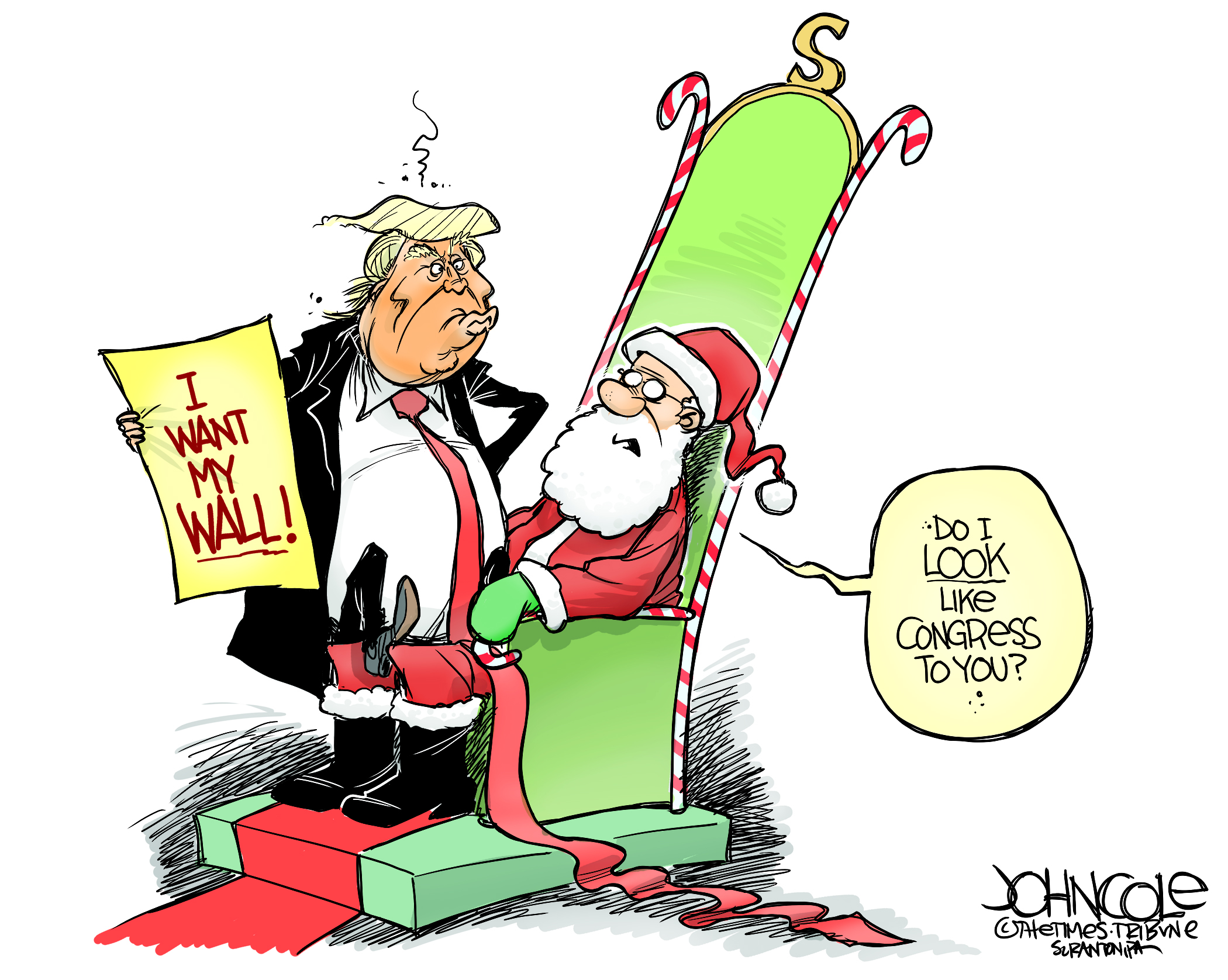 U.S. Trump border wall government shutdown Congress Santa Claus