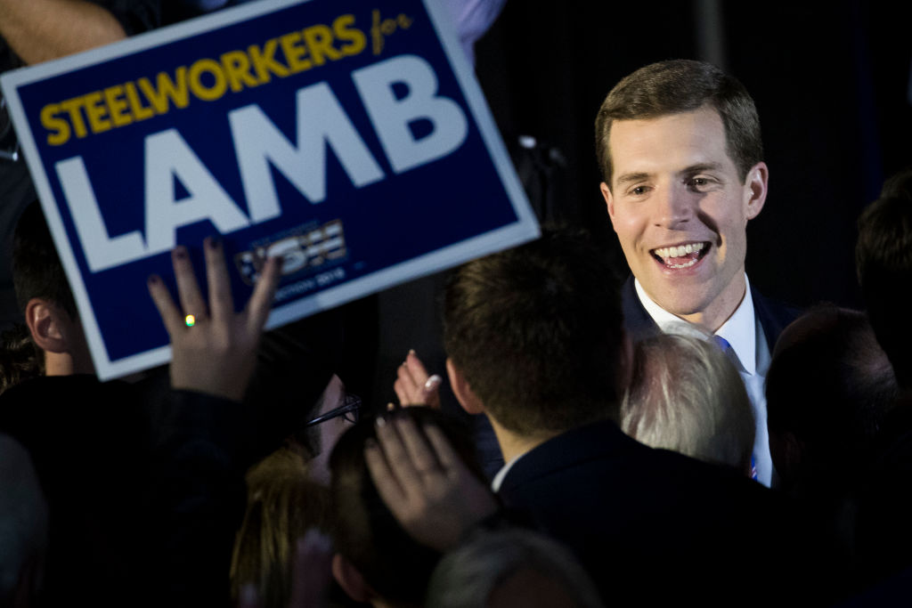 Conor Lamb greets supporters.