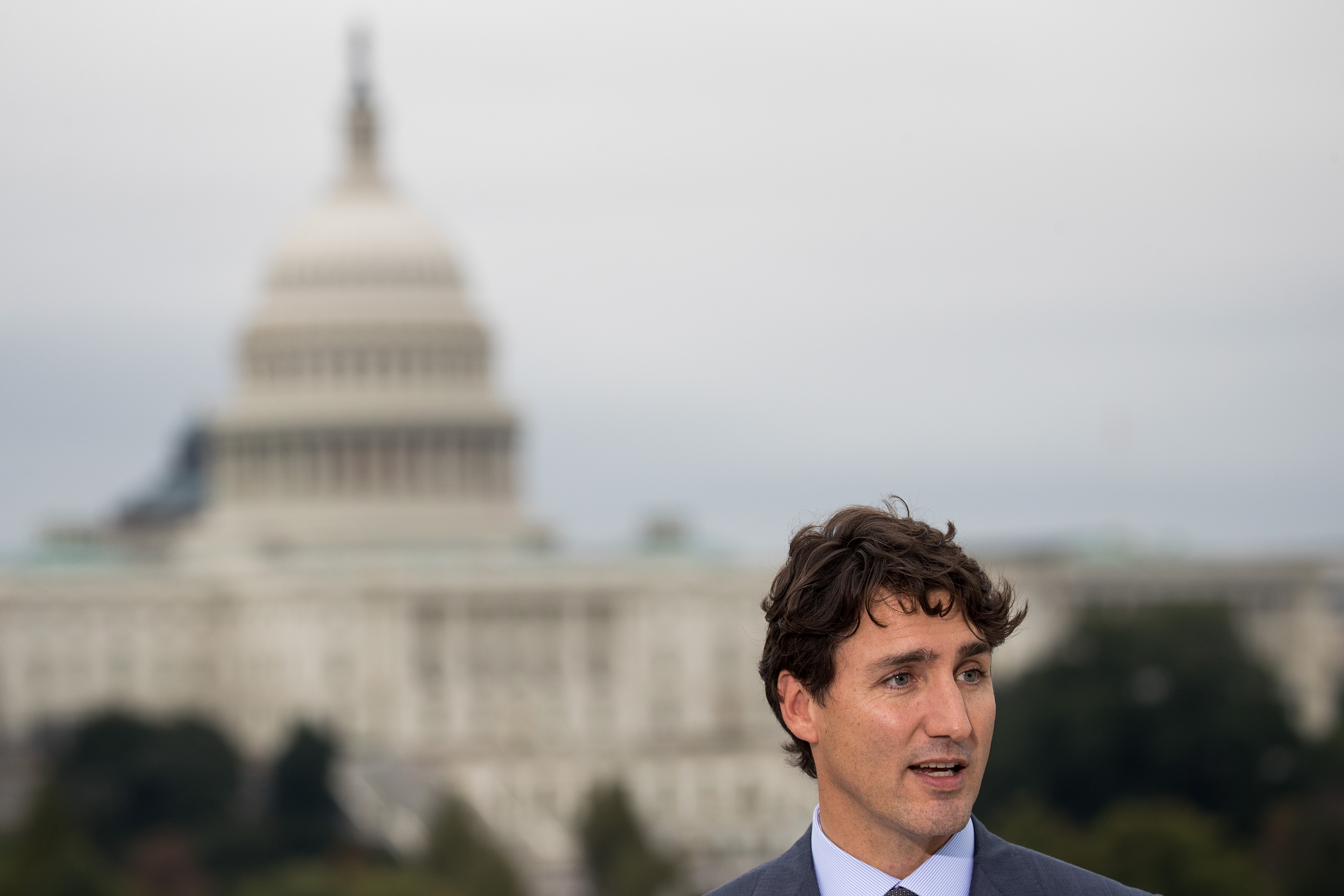 Justin Trudeau speaks in Washington