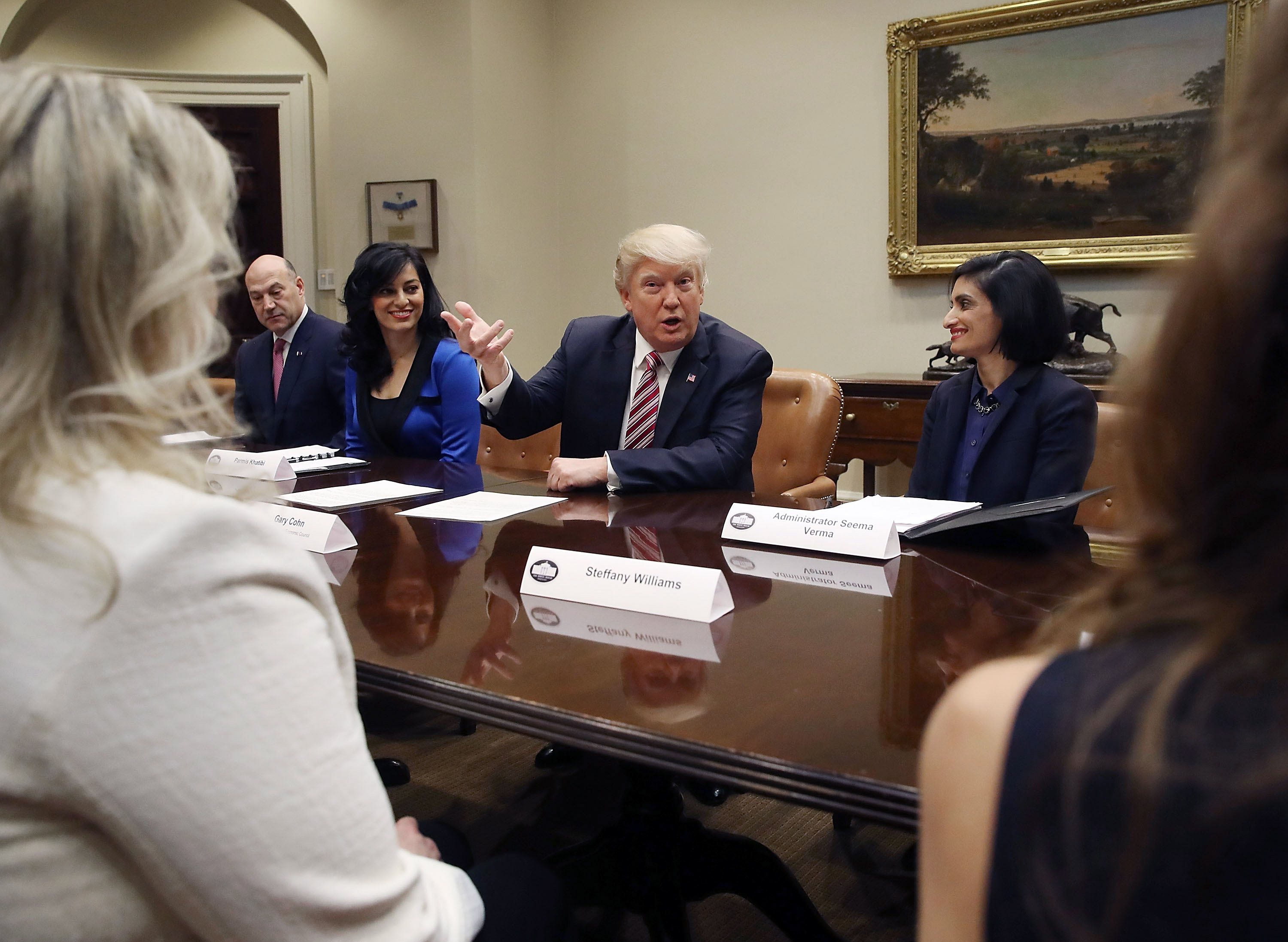 President Donald Trump at a meeting on health care.