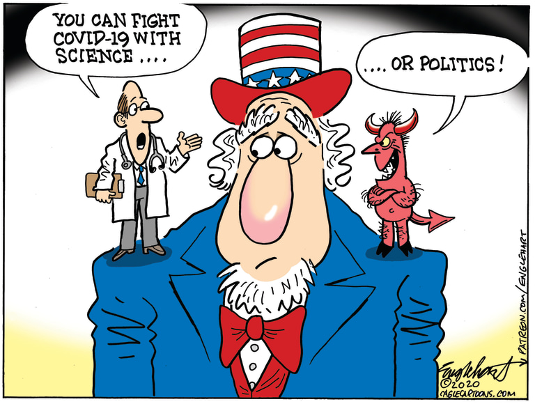 Editorial Cartoon U.S. coronavirus science politics