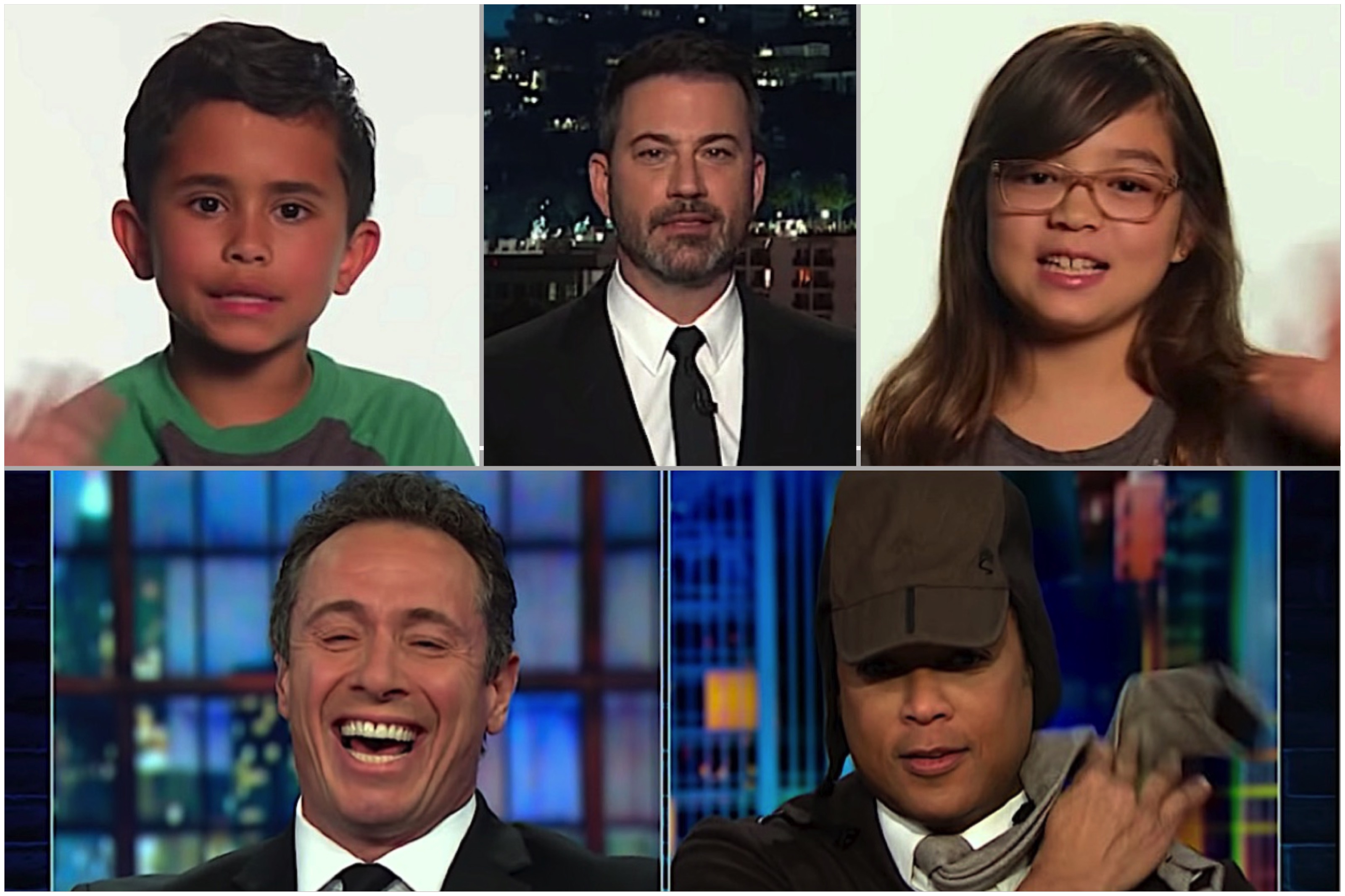 Jimmy Kimmel, 2 kids, and CNN&#039;s Chris Cuomo and Don Lemon on Trump versus climate change