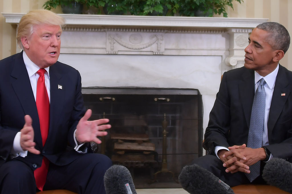Donald Trump meets with President Obama.