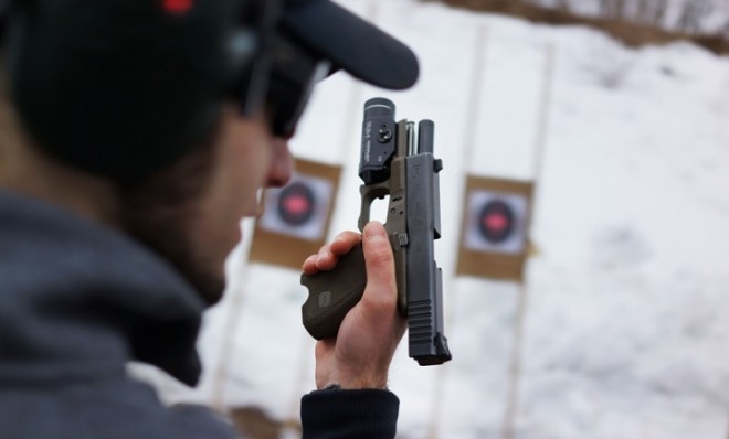 Gun owners take a training class on safety and home defense in Wallingford, Conn., on Feb. 24.