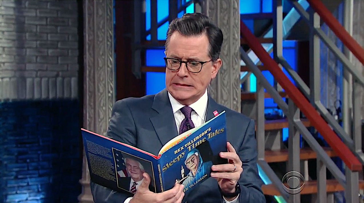 Stephen Colbert reads about nuclear armageddon