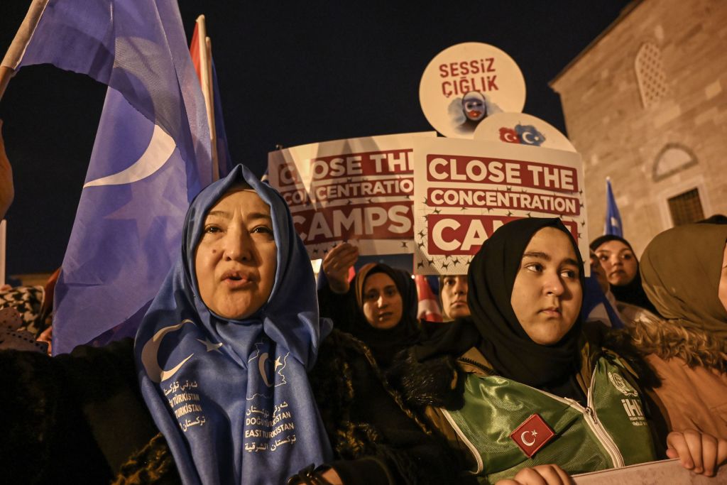 A protest against Chinese concentration camps in Turkey.