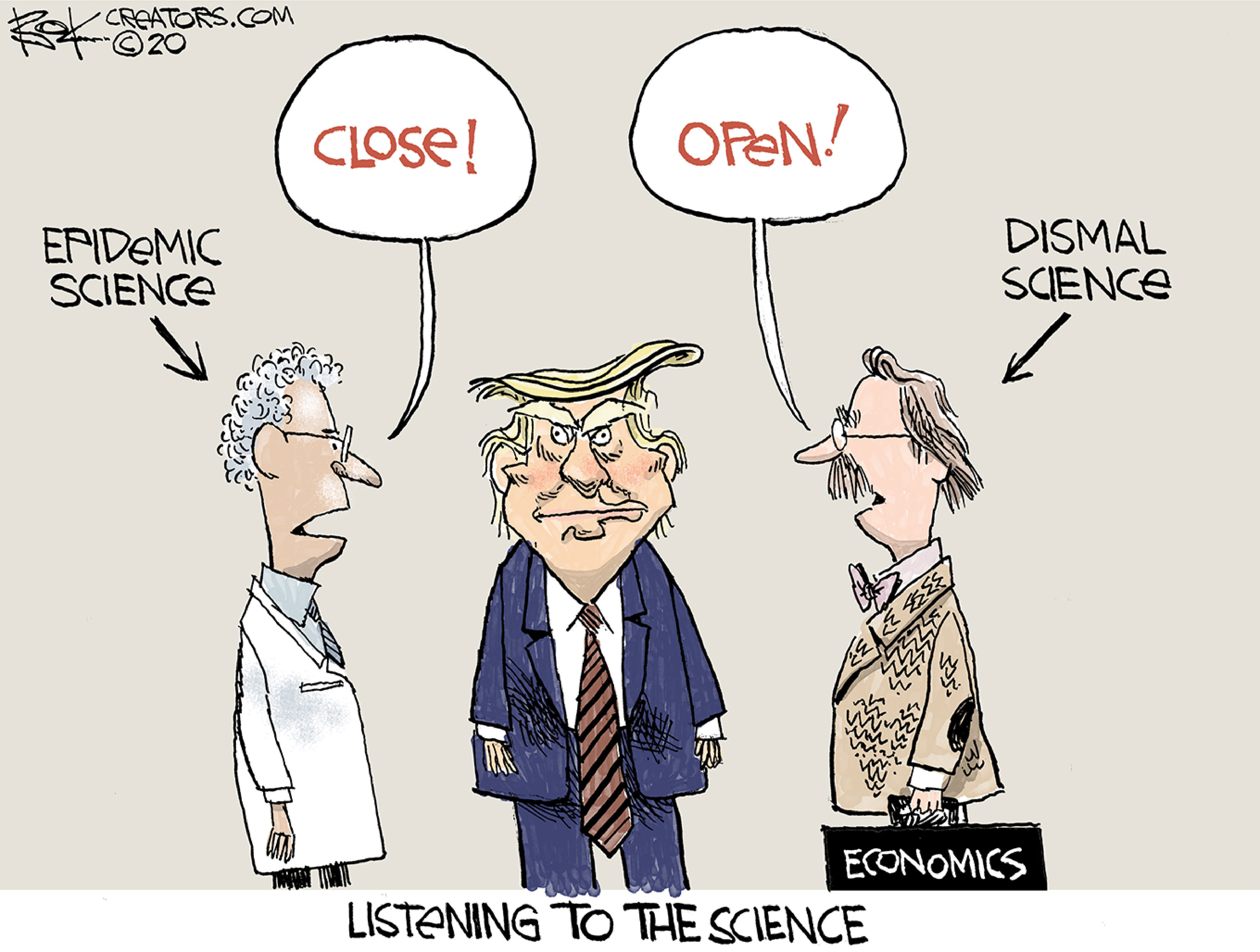 Political Cartoon U.S. Trump coronavirus science