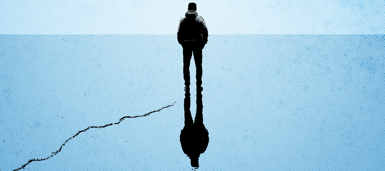 A person standing on ice.