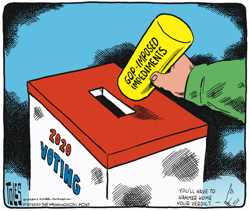 Political Cartoon U.S. GOP voting