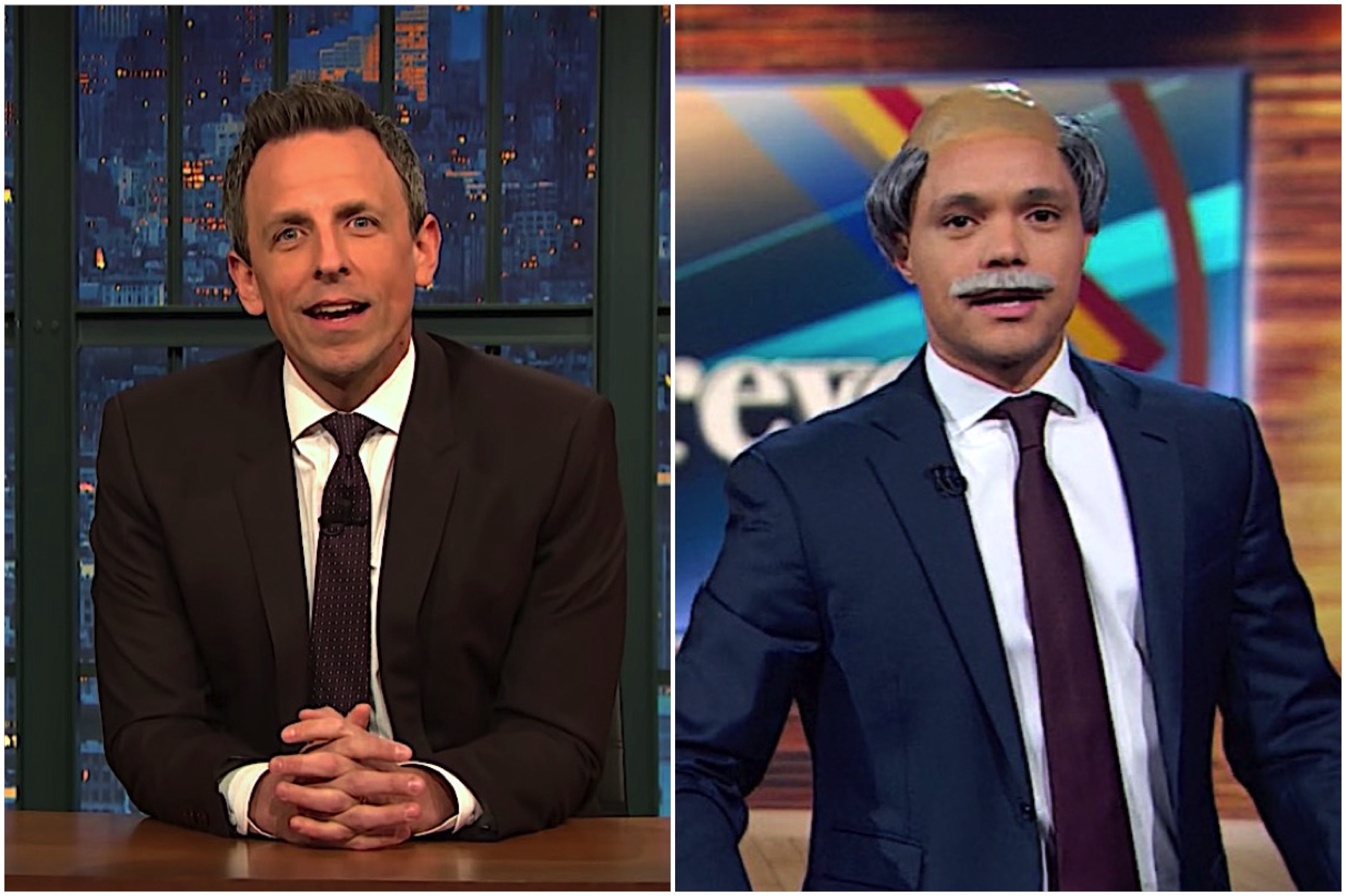 Trevor Noah and Seth Meyers on the Trump-Conway feud