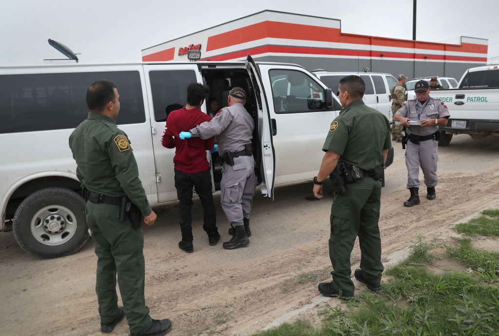 U.S. Border Patrol detains an undocumented immigrant in Texas