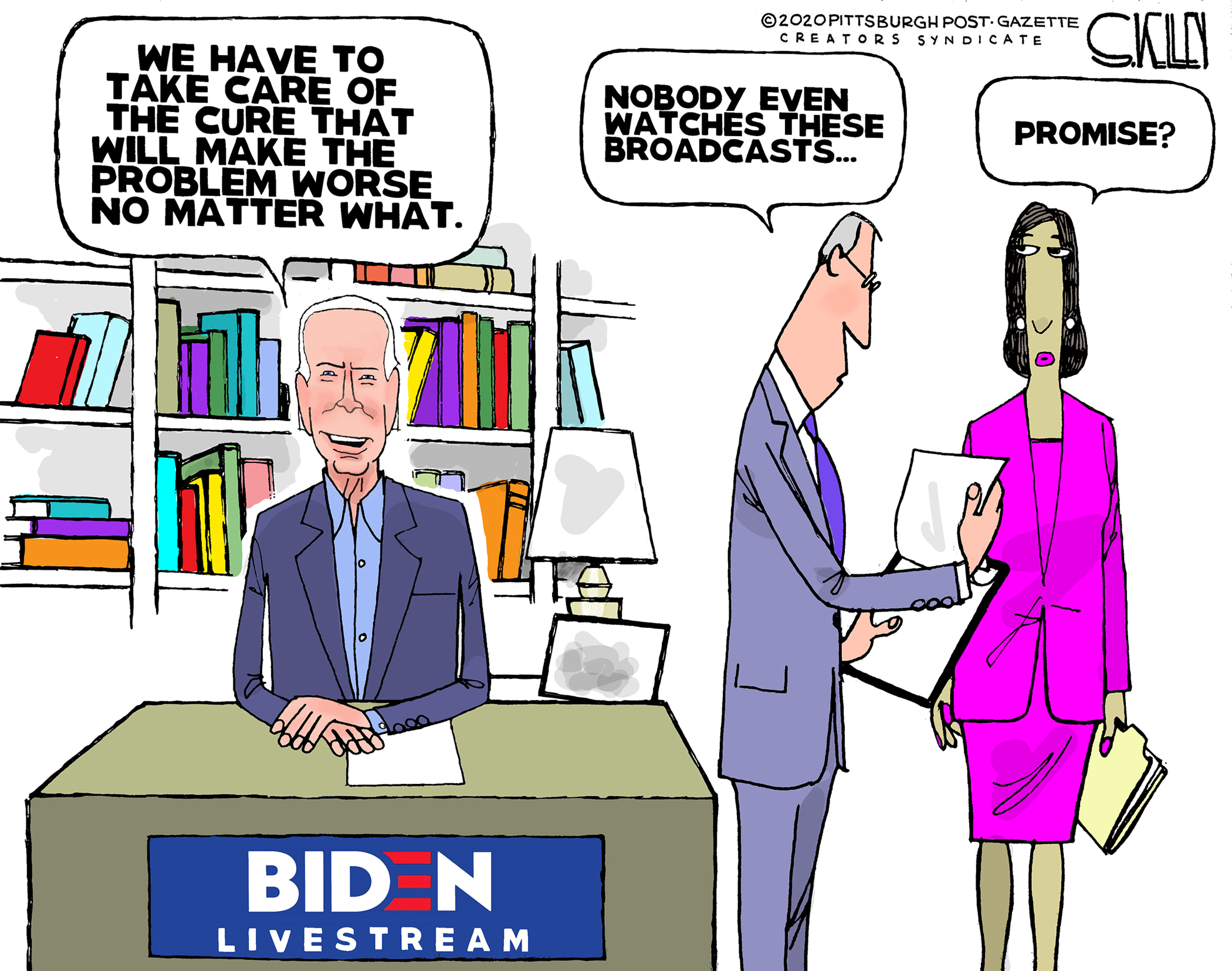 Political Cartoon . Biden gaffes live stream flops coronavirus | The Week