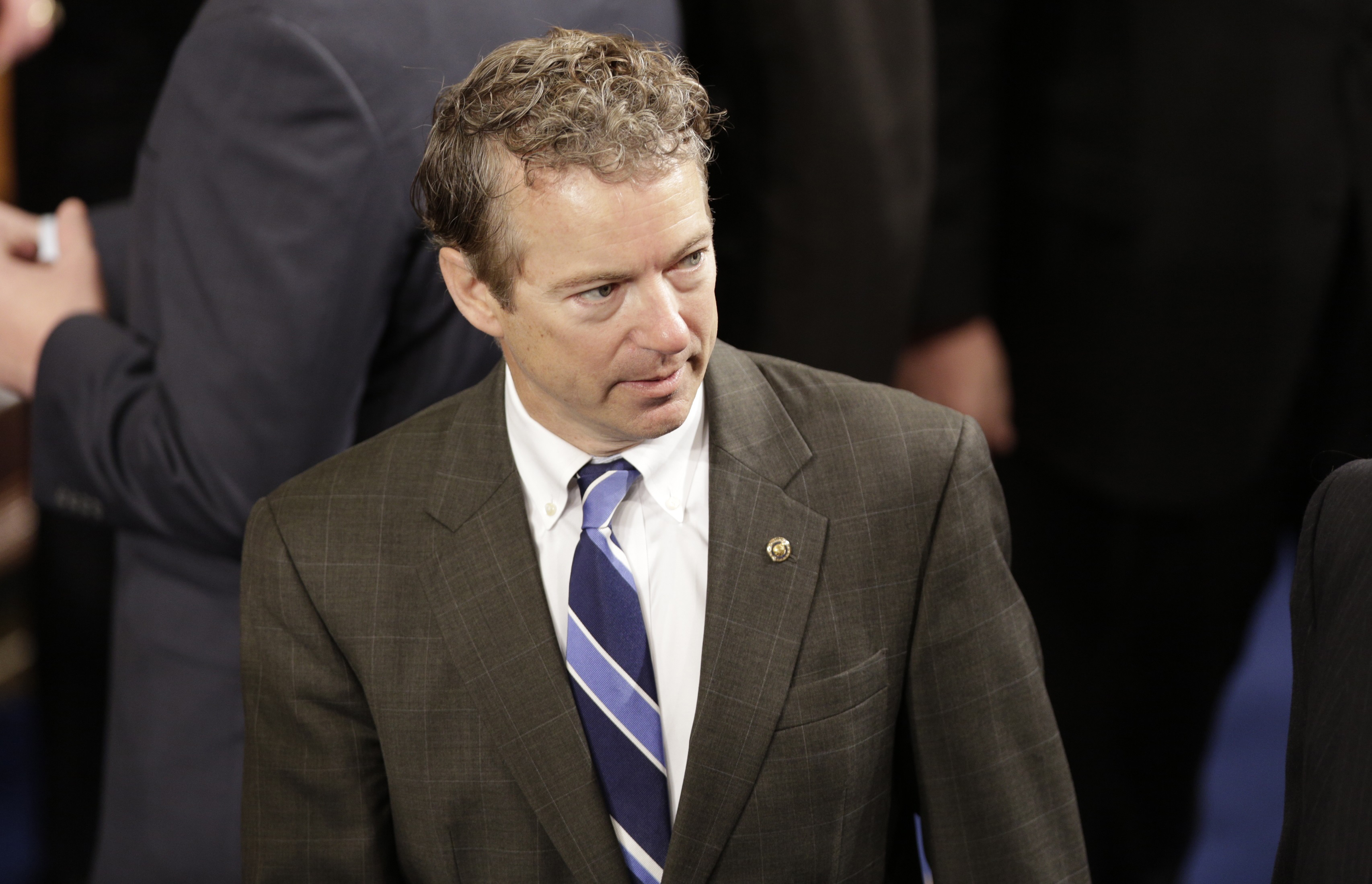 Rand Paul arrives for  in the House chamber prior to Benjamin Netanyahu&#039;s speech.