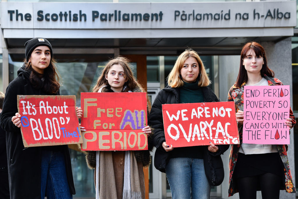 Protesters in Scotland.