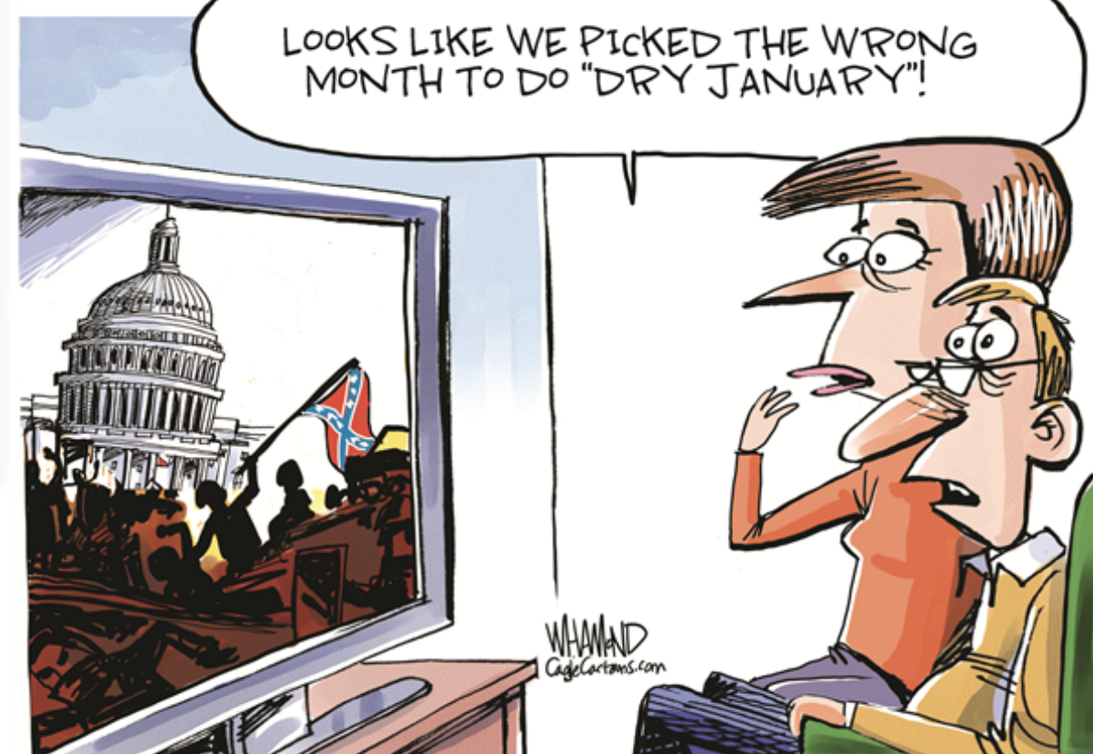 Political Cartoon U.S. Trump Capitol riots