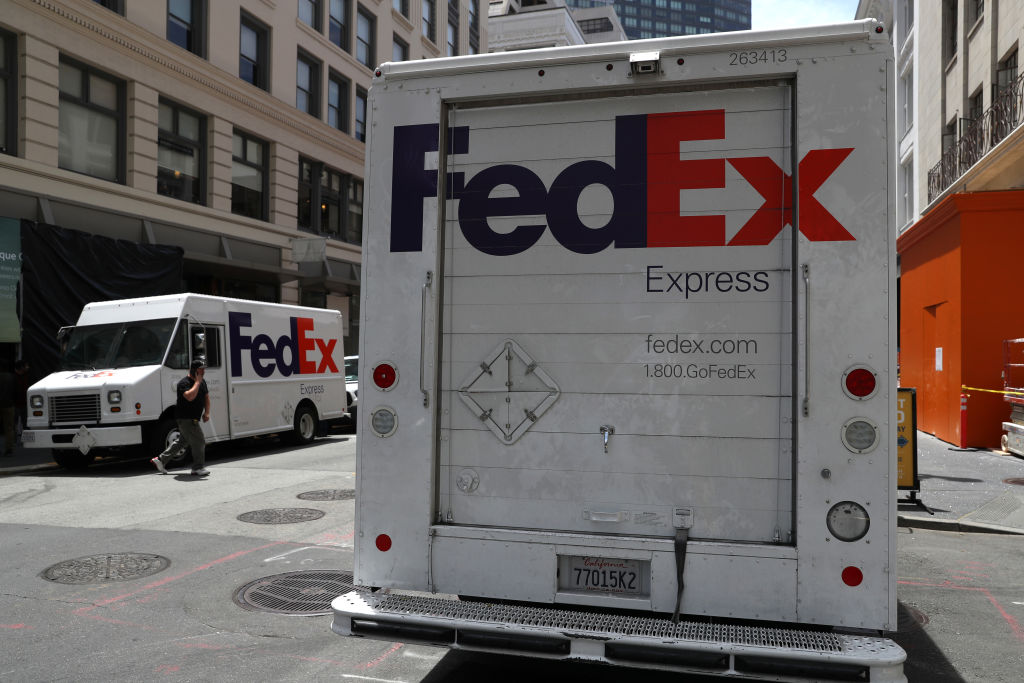 FedEx trucks.