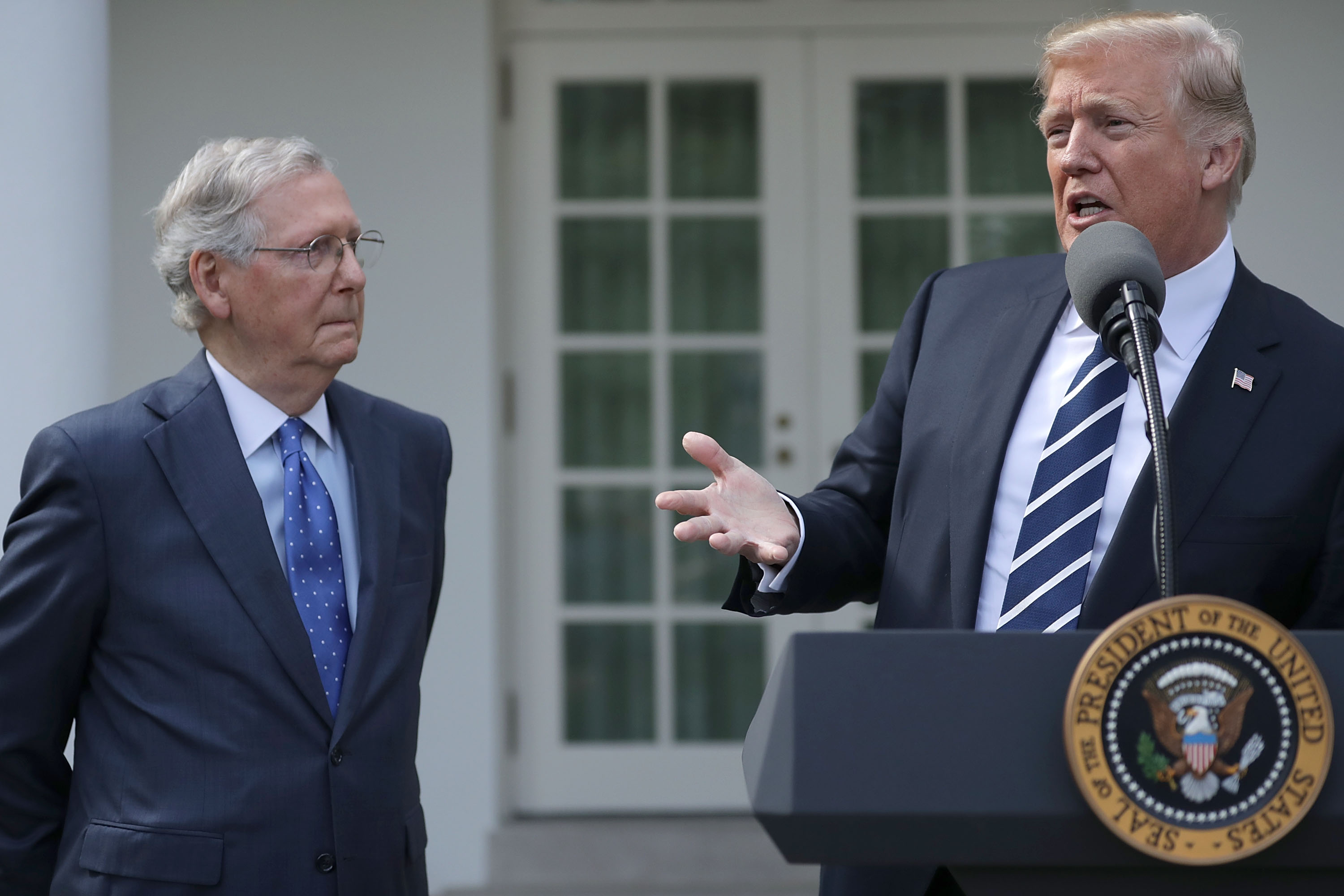 President Trump and Mitch McConnell in the Rose Garden
