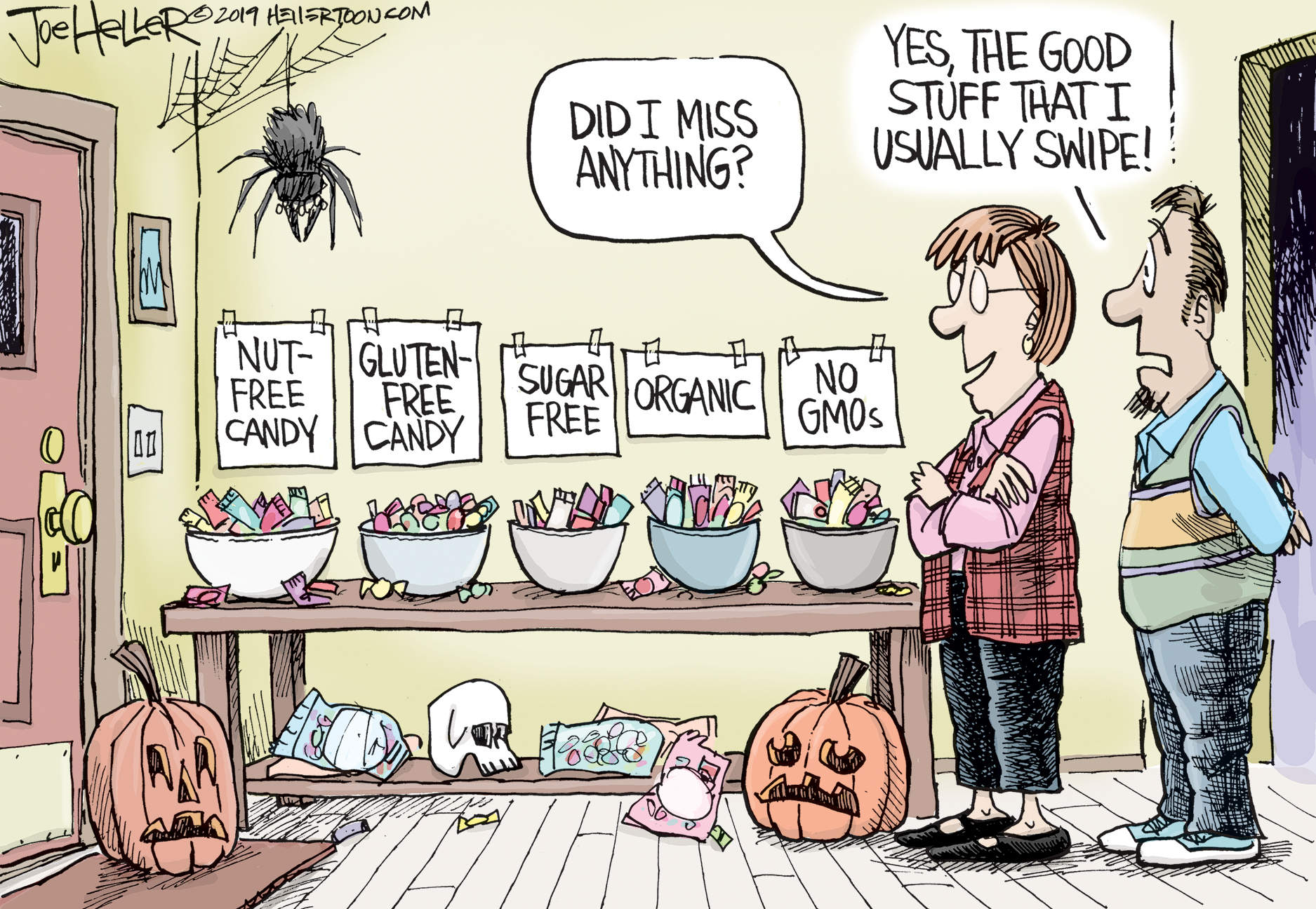 Editorial Cartoon . Healthy Halloween Candy