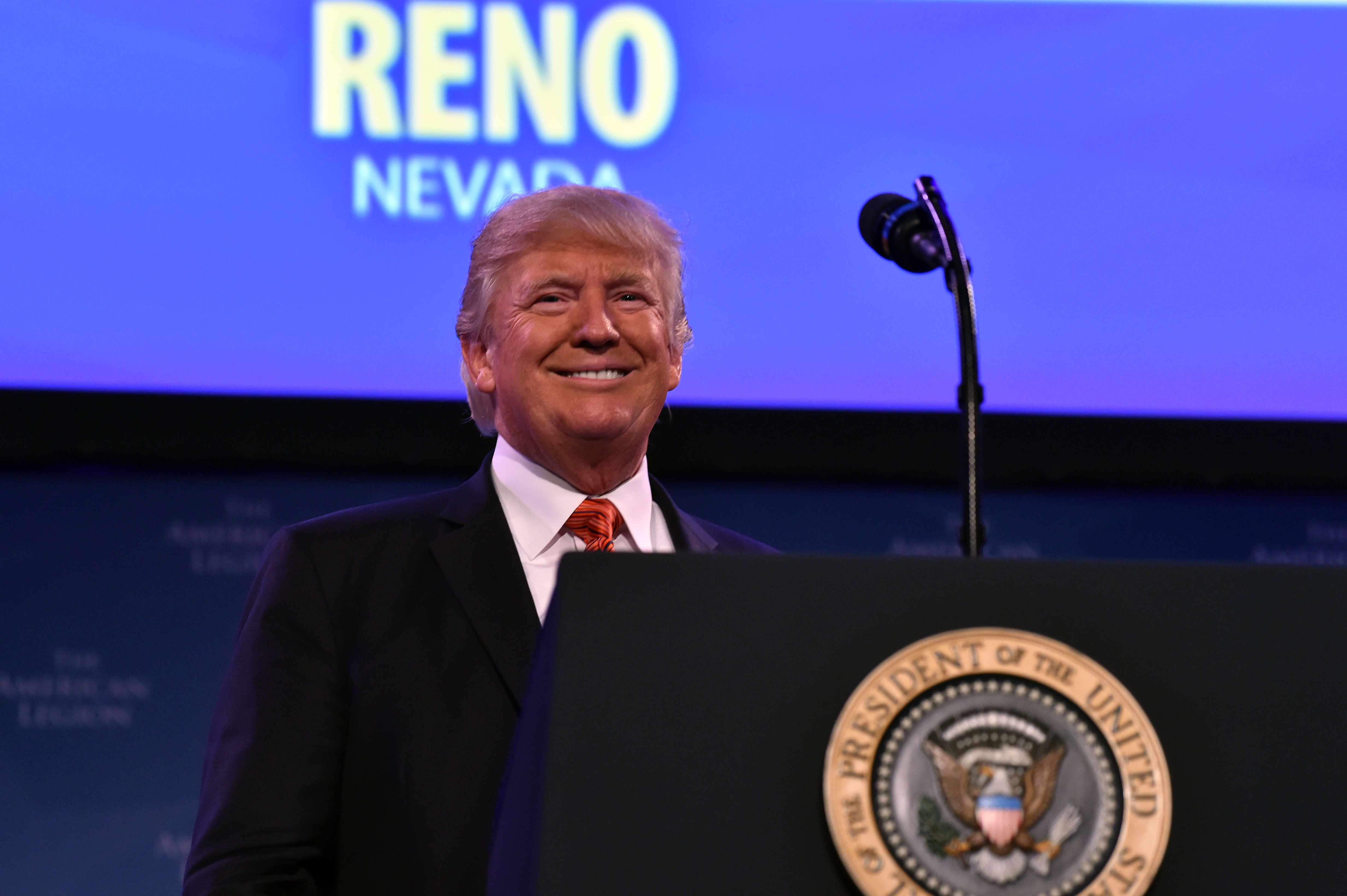 President Trump speaks to veterans in Reno, Nevada
