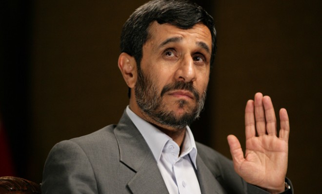 Mahmoud Ahmadinejad is interviewed by Christiane Amanpour on Sept. 25, 2007 during his travels to the U.S.
