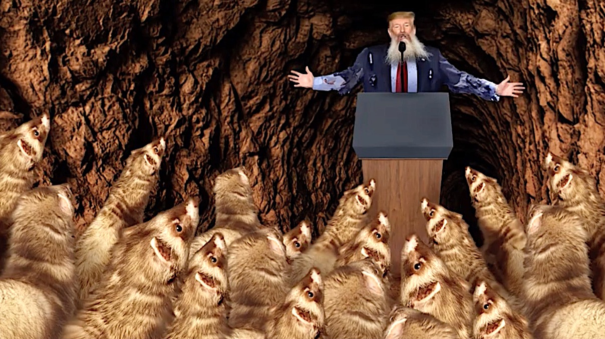 Trump in a cave