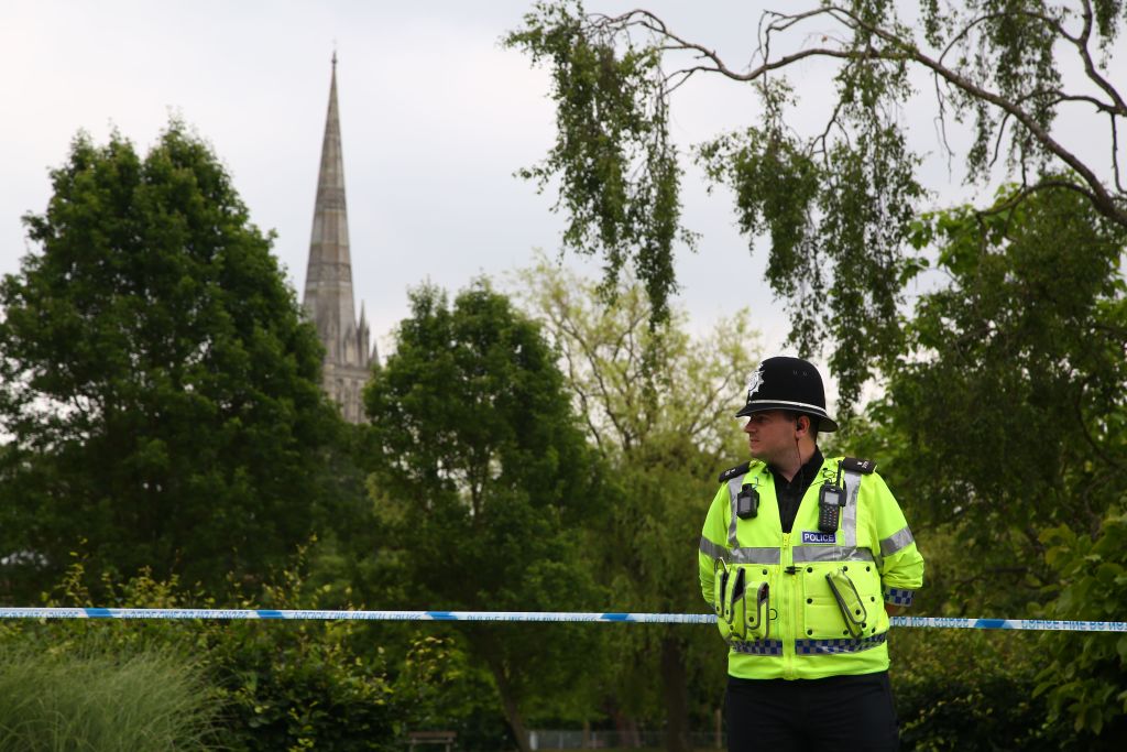 Police cordoned off an area visited by a couple that was poisoned.