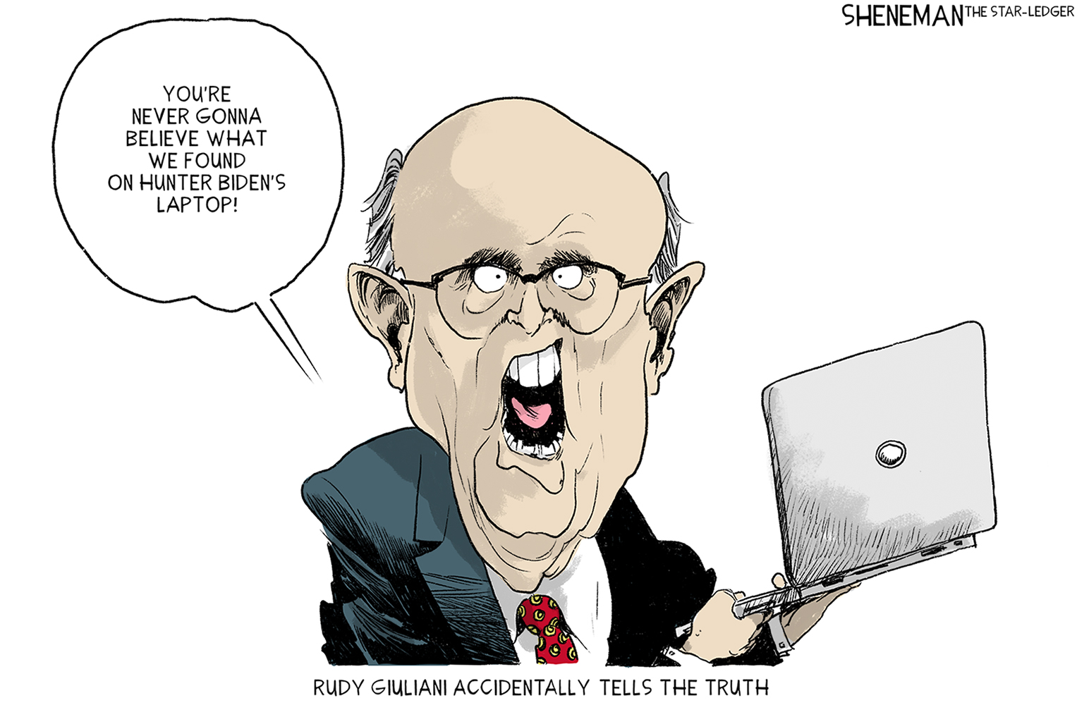 Political Cartoon U.S. Giuliani Hunter Biden